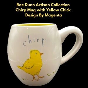 Rae Dunn Artisan Collection Chirp Mug with Yellow Chick Design By Magenta